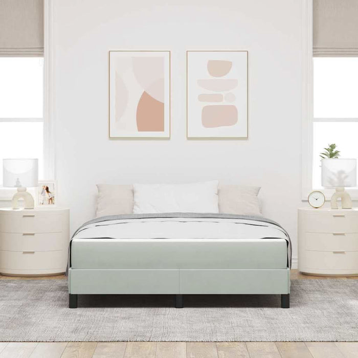 Pat cu arcuri cu saltea Gri deschis 140 x 220 cm țesătură - WALTI WALTI