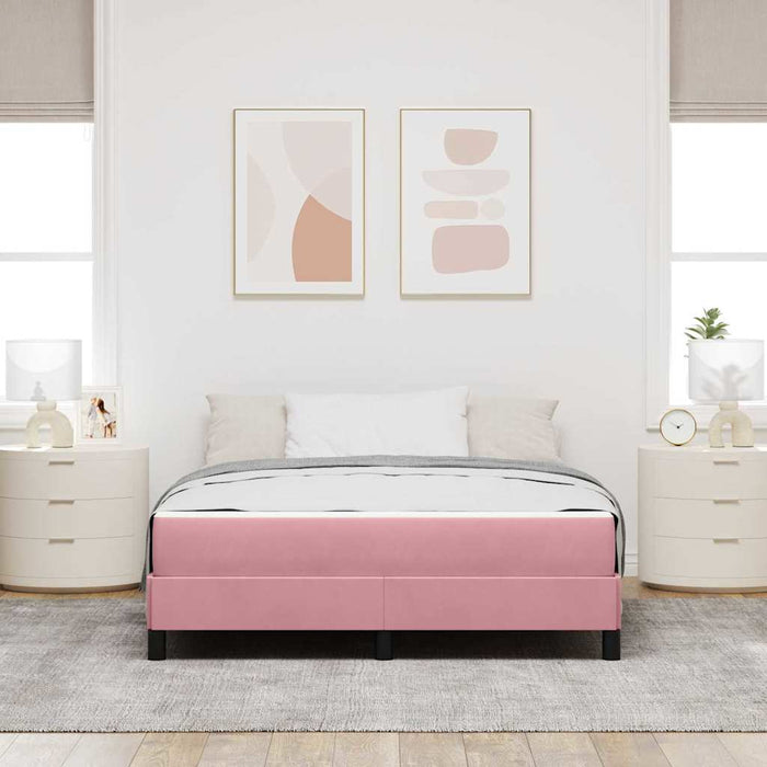 Pat cu arcuri cu saltea Roz 140 x 220 cm țesătură - WALTI WALTI