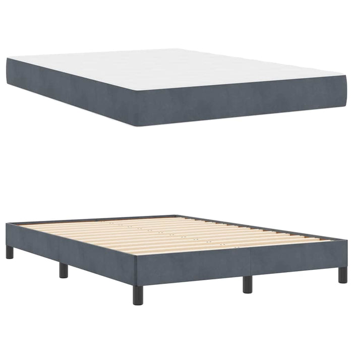 Pat cu arcuri cu saltea Gri închis 160 x 220 cm țesătură - WALTI WALTI