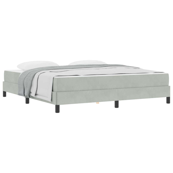 Pat cu arcuri cu saltea Gri deschis 180 x 220 cm țesătură WALTI