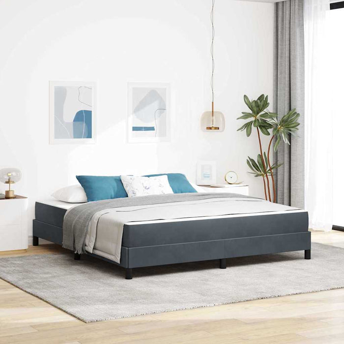Pat cu arcuri cu saltea Gri închis 180 x 220 cm țesătură - WALTI WALTI