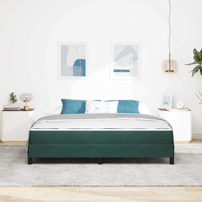 Pat cu arcuri cu saltea Verde închis 180 x 220 cm țesătură - WALTI WALTI