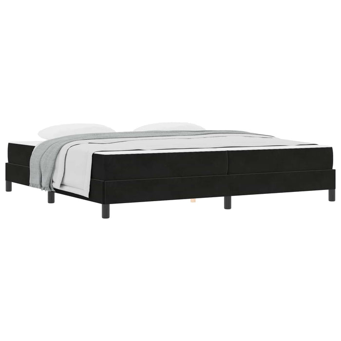 Pat cu arcuri cu saltea Negru 200 x 220 cm țesătură WALTI