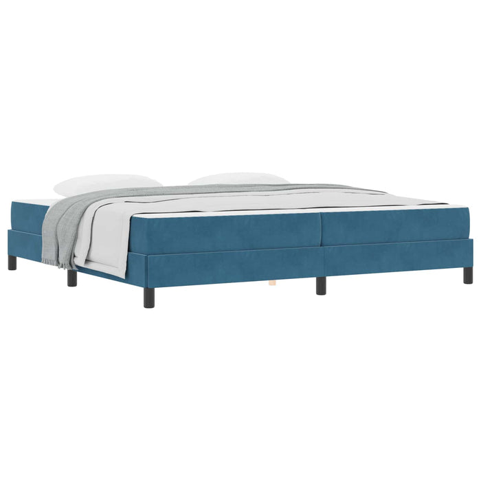 Pat cu arcuri cu saltea Albastru închis 200 x 220 cm țesătură - WALTI WALTI