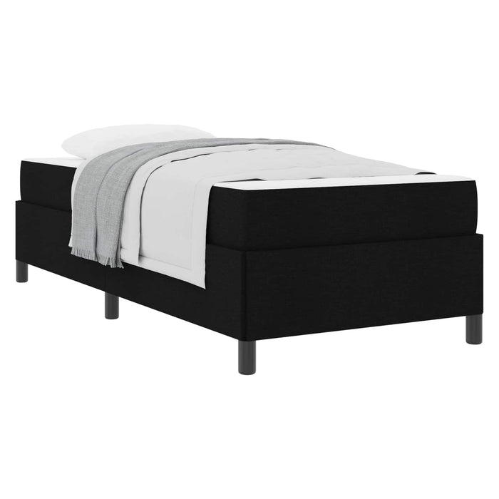 Pat cu arcuri cu saltea Negru 90 x 190 cm țesătură - WALTI WALTI