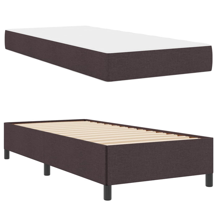 Pat cu arcuri cu saltea Maro închis 90 x 190 cm țesătură - WALTI WALTI