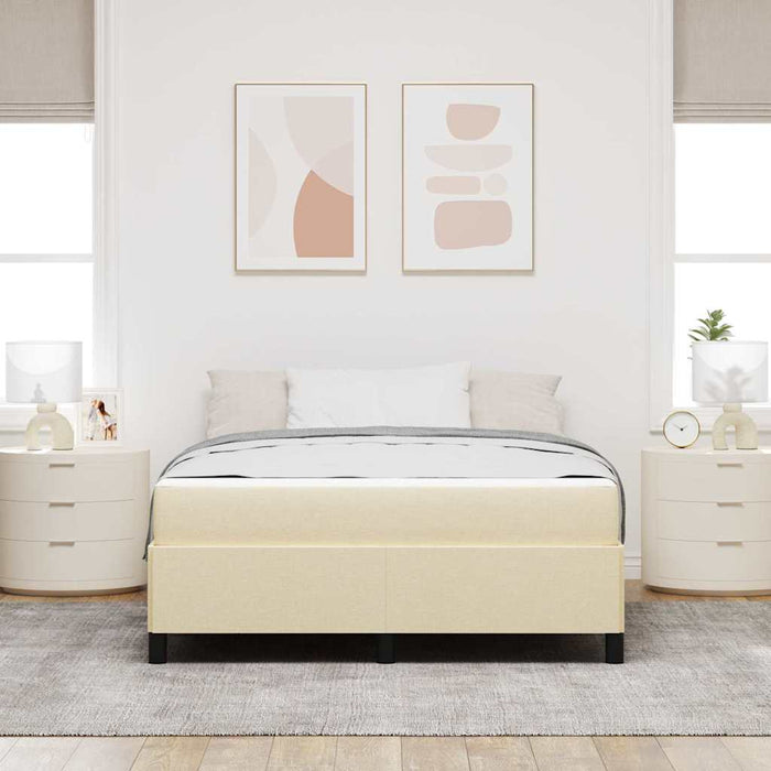 Pat cu arcuri cu saltea Crem 140 x 190 cm țesătură - WALTI WALTI