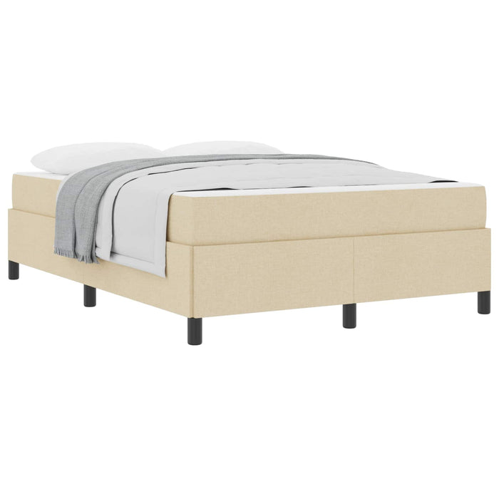 Pat cu arcuri cu saltea Crem 140 x 190 cm țesătură - WALTI WALTI