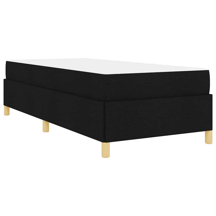 Pat cu arcuri cu saltea Negru și Alb 90 x 190 cm țesătură - WALTI WALTI