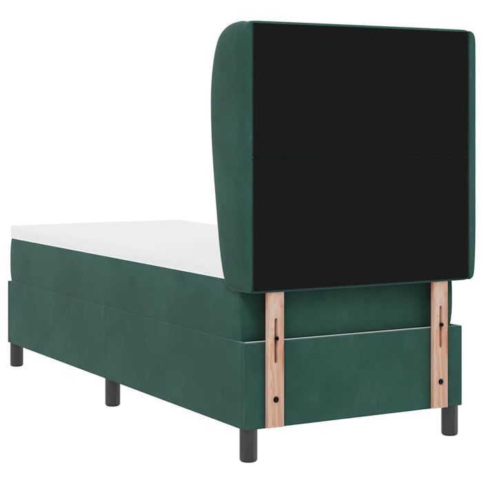 Pat cu arcuri cu headboard Verde închis 200 x 80 cm Catifea WALTI