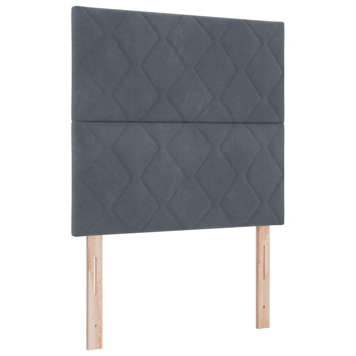 Pat cu arcuri cu pernă Manual Gri închis 190 x 90 cm Catifea WALTI