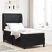 Pat cu arcuri cu headboard Manual Negru 190 x 90 cm Catifea - WALTI WALTI