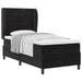 Pat cu arcuri cu headboard Manual Negru 200 x 90 cm Catifea - WALTI WALTI