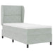 Pat cu arcuri cu headboard Gri deschis 200 x 100 cm Catifea - WALTI WALTI