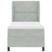 Pat cu arcuri cu headboard Gri deschis 200 x 100 cm Catifea - WALTI WALTI
