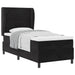 Pat cu arcuri cu saltea cu headboard Negru 100 x 200 cm Catifea - WALTI WALTI
