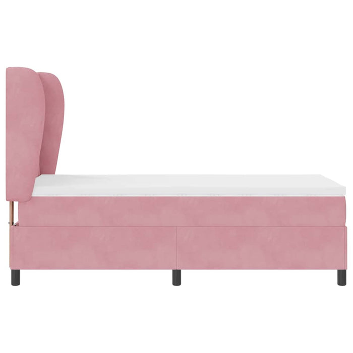 Pat cu arcuri cu headboard Manual Roz 200 x 100 cm Catifea - WALTI WALTI
