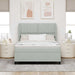 Pat cu arcuri cu headboard Gri deschis 200 x 160 cm Catifea - WALTI WALTI
