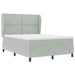 Pat cu arcuri cu headboard Gri deschis 200 x 160 cm Catifea - WALTI WALTI