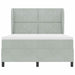 Pat cu arcuri cu headboard Gri deschis 200 x 160 cm Catifea - WALTI WALTI