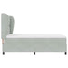 Pat cu arcuri cu headboard Gri deschis 200 x 160 cm Catifea - WALTI WALTI