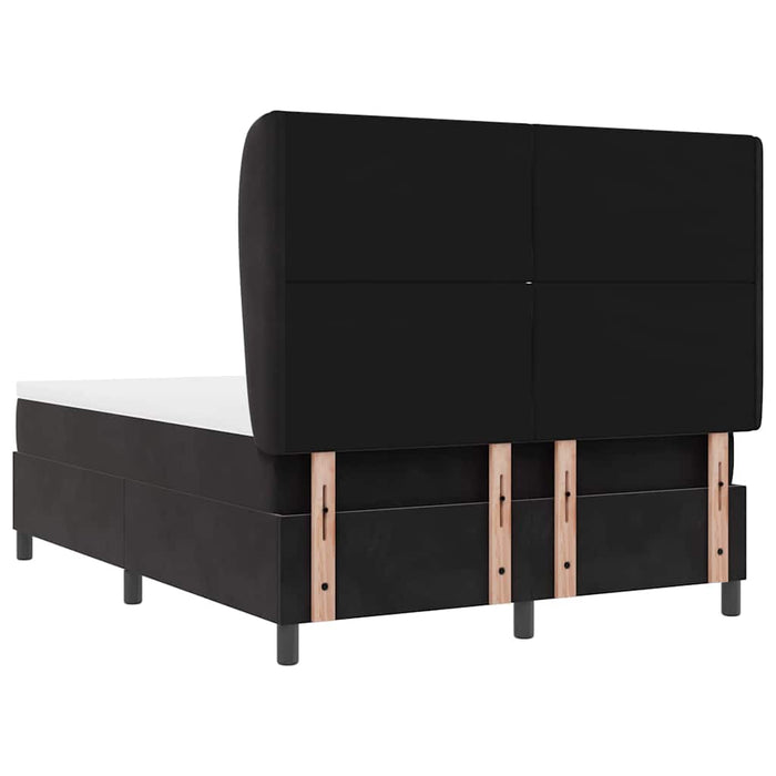 Pat cu arcuri cu headboard Manual Negru 200 x 160 cm Catifea WALTI