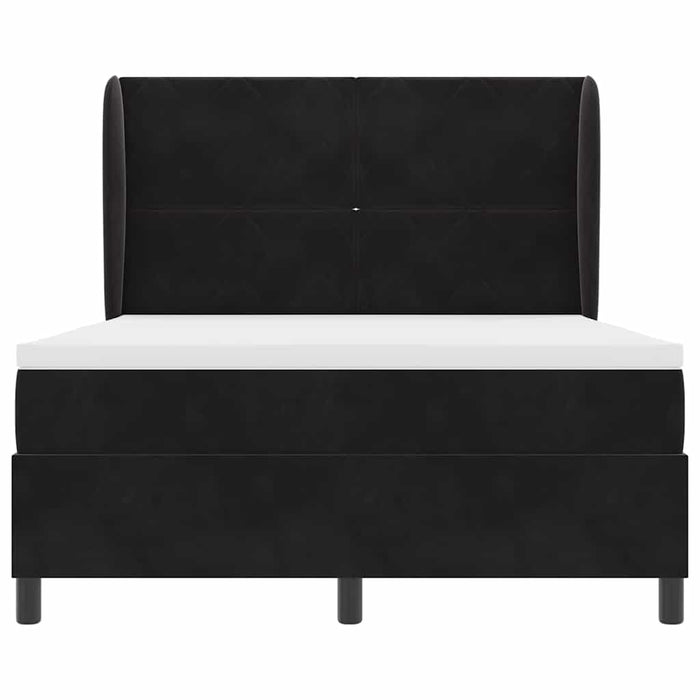 Pat cu arcuri cu headboard Manual Negru 200 x 160 cm Catifea WALTI