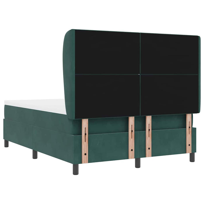 Pat cu arcuri cu headboard Verde închis 200 x 160 cm Catifea WALTI