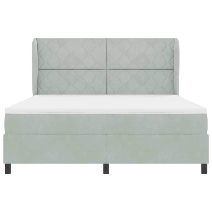 Pat cu arcuri cu saltea Gri deschis 200 x 180 cm Poliester - WALTI WALTI