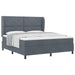 Pat cu arcuri cu headboard Gri închis 200 x 180 cm Catifea - WALTI WALTI