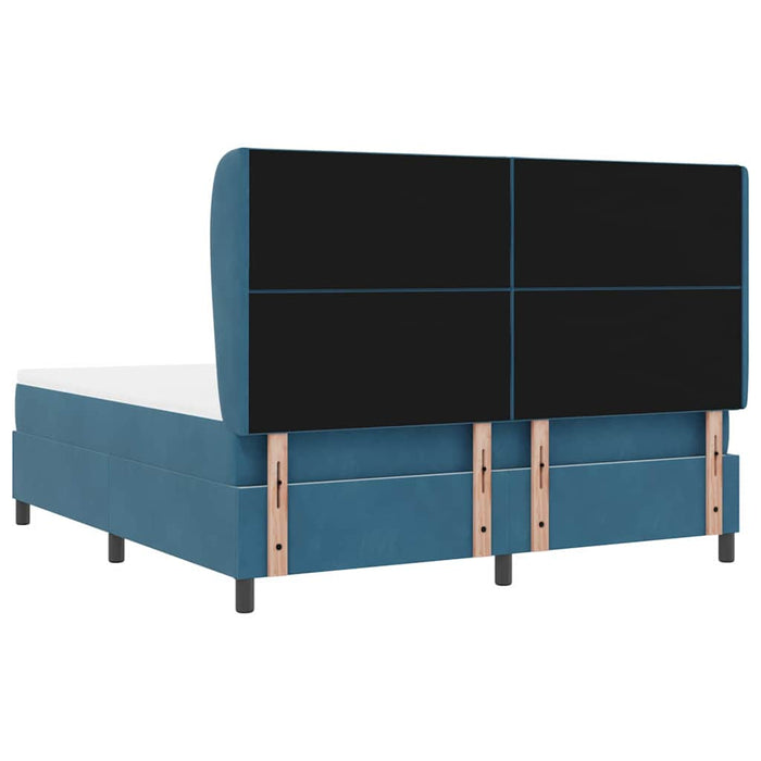Pat cu arcuri cu saltea Albastru închis 200 x 180 cm Poliester - WALTI WALTI