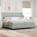 Pat cu arcuri cu headboard Gri deschis 200 x 200 cm Catifea - WALTI WALTI