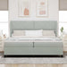 Pat cu arcuri cu headboard Gri deschis 200 x 200 cm Catifea - WALTI WALTI