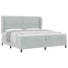 Pat cu arcuri cu headboard Gri deschis 200 x 200 cm Catifea - WALTI WALTI