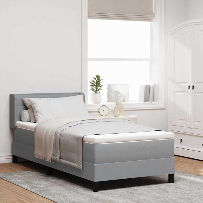 Pat cu arcuri cu headboard Gri deschis 200 x 80 cm țesătură WALTI
