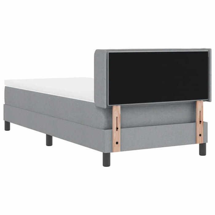 Pat cu arcuri cu headboard Gri deschis 200 x 80 cm țesătură WALTI