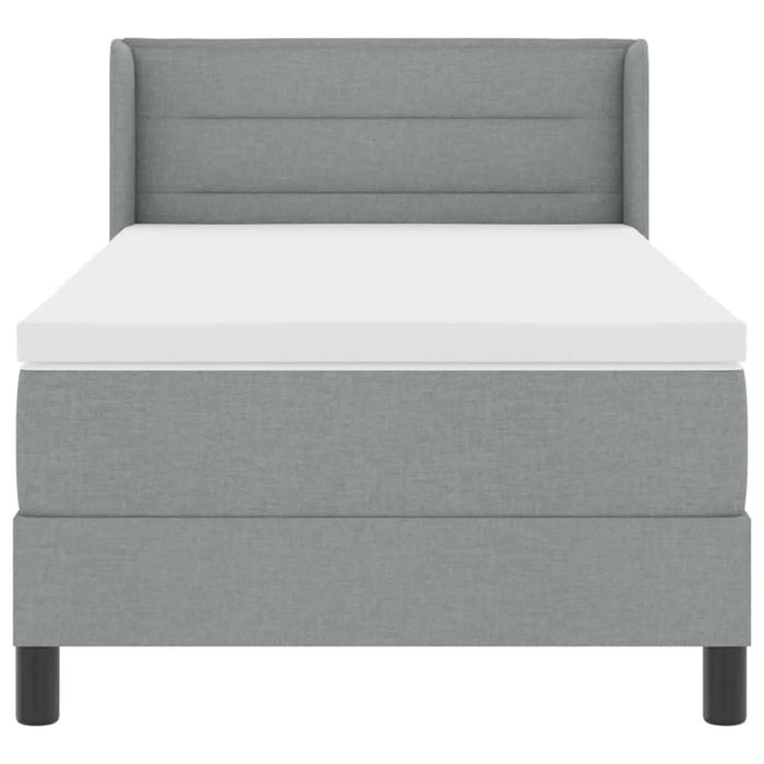 Pat cu arcuri cu headboard Gri deschis 200 x 80 cm țesătură WALTI