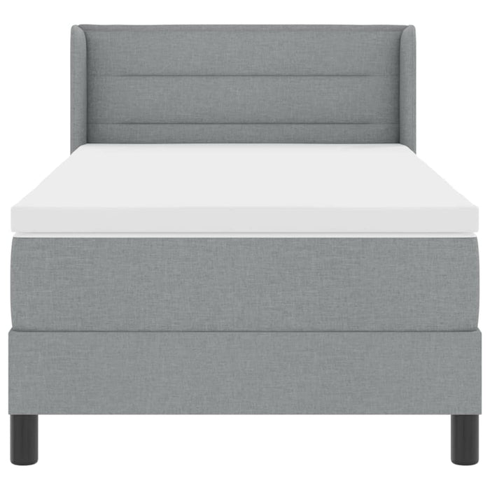 Pat boxspring cu saltea cu saltea Gri deschis 90 x 190 cm - WALTI WALTI