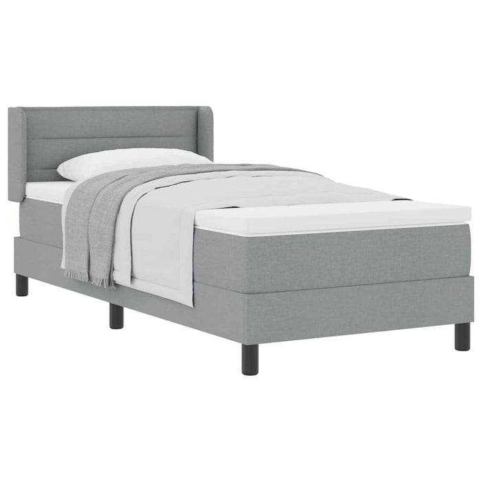 Pat boxspring cu saltea cu saltea Gri deschis 90 x 200 cm - WALTI WALTI