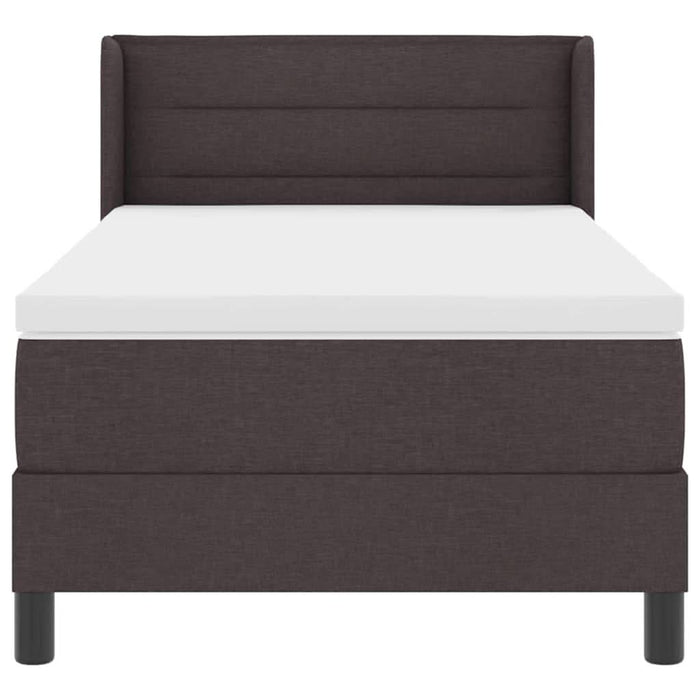 Pat cu arcuri cu saltea Maro închis 200 x 90 cm Poliester - WALTI WALTI