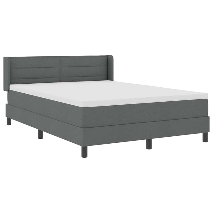 Pat cu arcuri cu saltea Gri închis 190 x 140 cm Poliester - WALTI WALTI