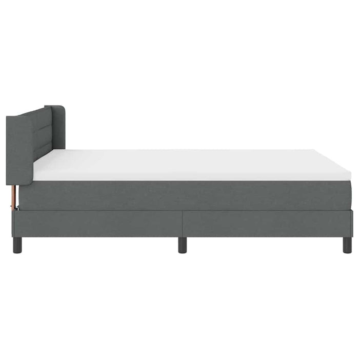 Pat cu arcuri cu saltea Gri închis 190 x 140 cm Poliester - WALTI WALTI