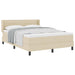 Pat cu arcuri cu saltea Crem 190 x 140 cm Poliester - WALTI WALTI