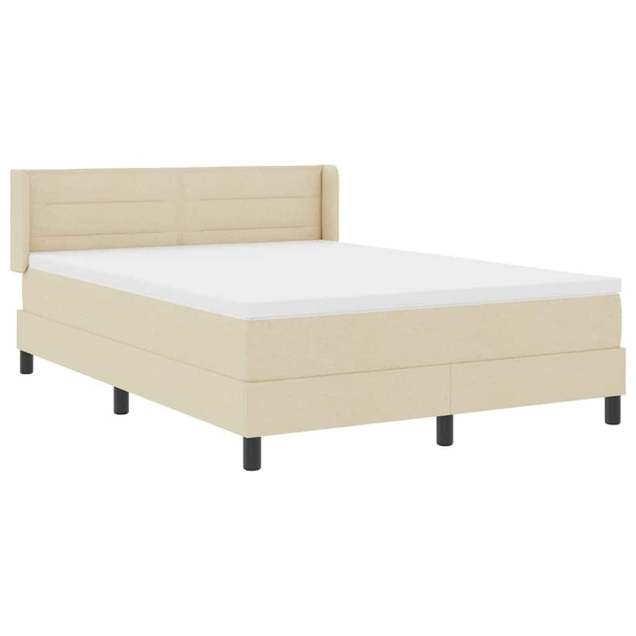 Pat cu arcuri cu saltea Crem 190 x 140 cm Poliester - WALTI WALTI