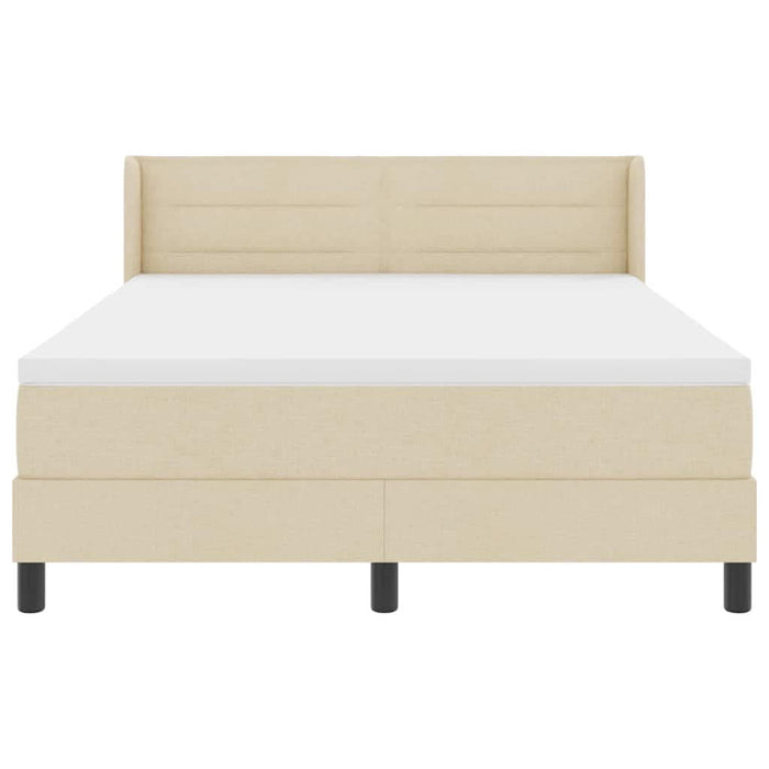 Pat cu arcuri cu saltea Crem 190 x 140 cm Poliester - WALTI WALTI
