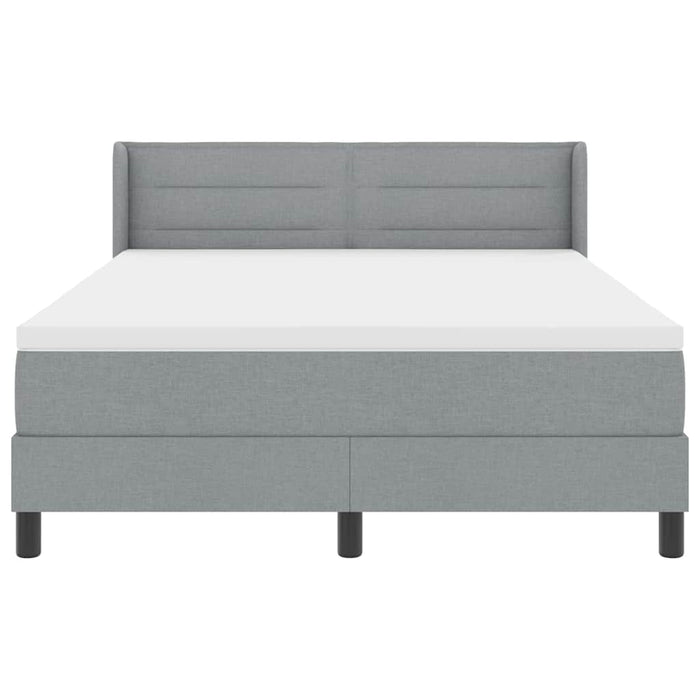 Pat cu arcuri cu saltea Gri deschis 200 x 140 cm Poliester - WALTI WALTI