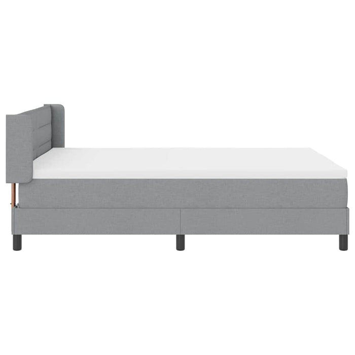 Pat cu arcuri cu saltea Gri deschis 200 x 140 cm Poliester - WALTI WALTI
