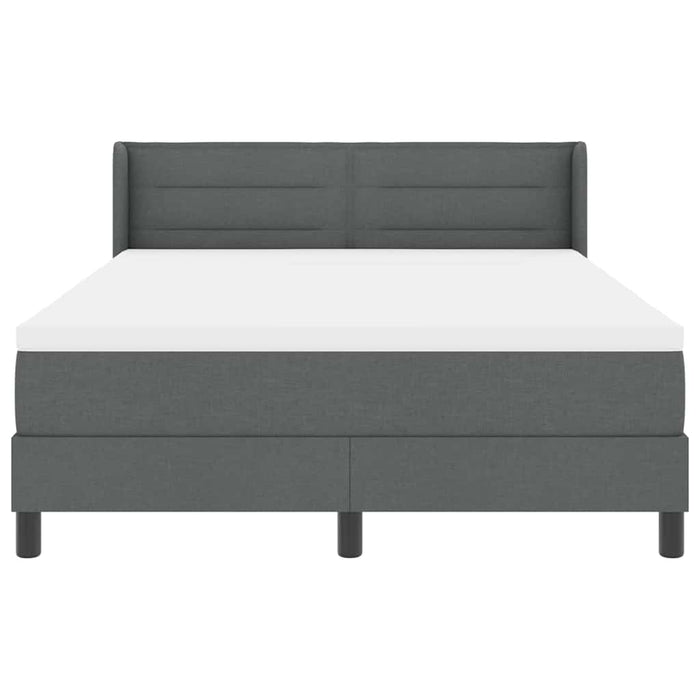 Pat cu arcuri cu saltea Gri închis 200 x 140 cm Poliester - WALTI WALTI