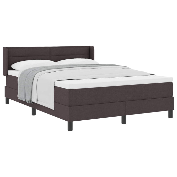 Pat cu arcuri cu headboard Maro închis 200 x 140 cm țesătură WALTI