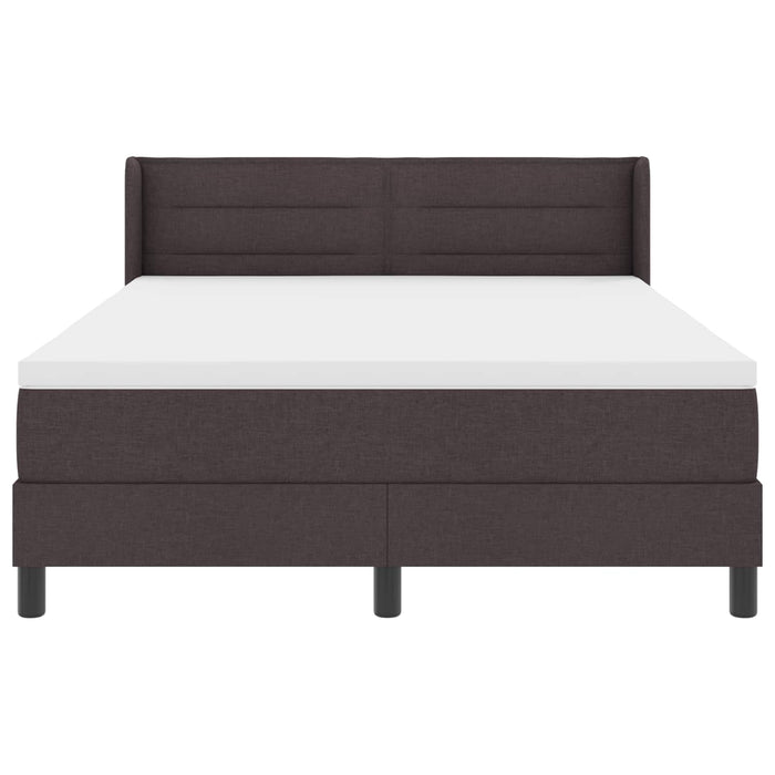 Pat cu arcuri cu headboard Maro închis 200 x 140 cm țesătură WALTI